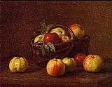 Apples in a Basket on a Table by Henri Fantin-Latour